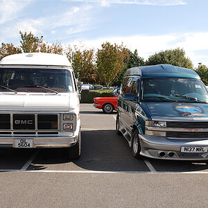 A pair of GM vans