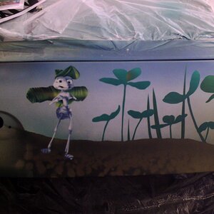 scene from a bugslife movie on  a bootlid