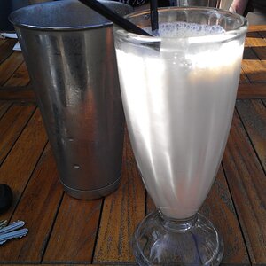 A drink of Jack daniels ice cream at Deans Diner, Port Solent