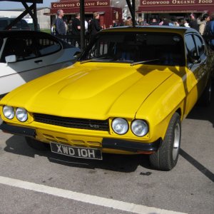 Yellow Ford Capri V8