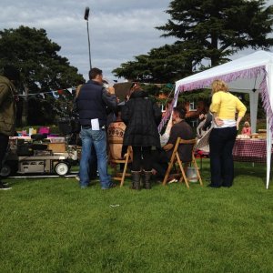 The "Battenburg" Scene being filmed. Probably was the funniest part of the day.
