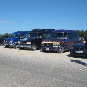Line up of vans