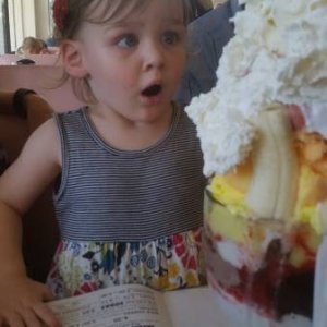someone needs to have an ice cream eating contest between her and that last kid