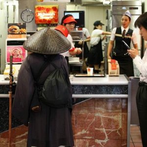 raiden from mortal kombat loves himself a big mac and fries on his cheat day