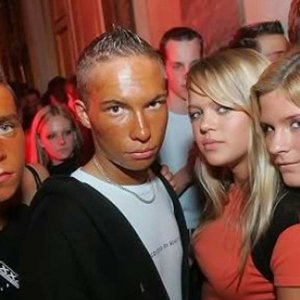 spiked hair sprayed skin