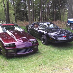 Pauls Chevy Camaro parts next to the Knight Rider K.I.T.T.