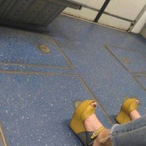 she went for the extra comfy shoes