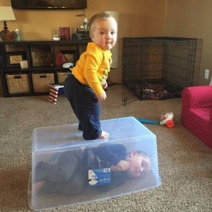 it was going to be a long childhood for this little brother