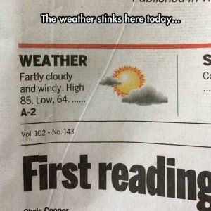 gross high of 85 that is when the swamp ass comes out