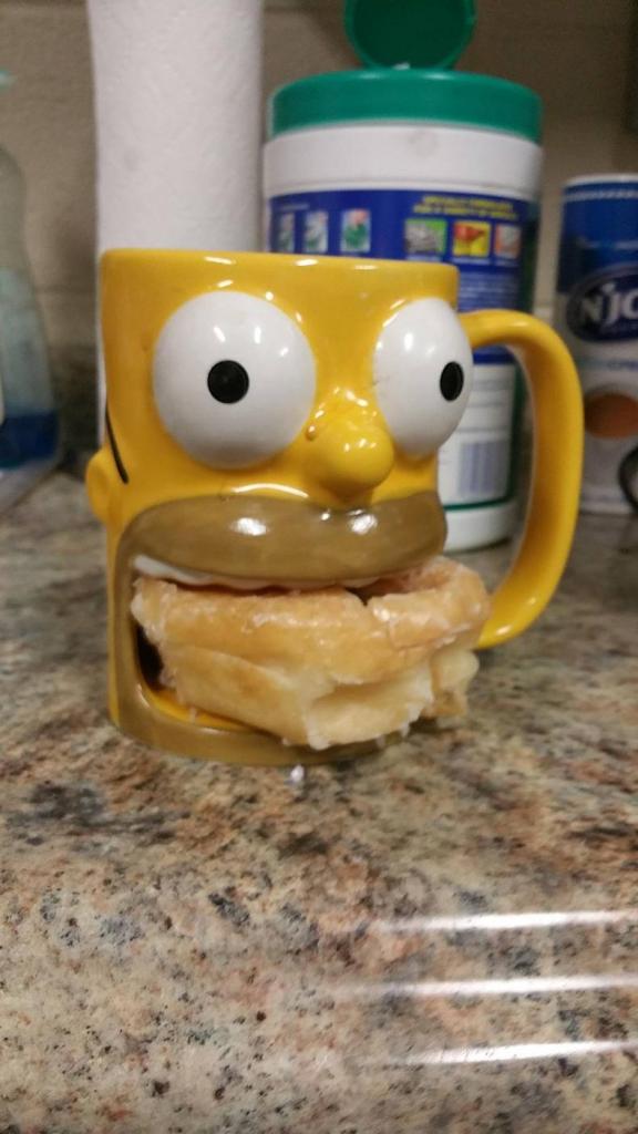 cup with a donut holder respect