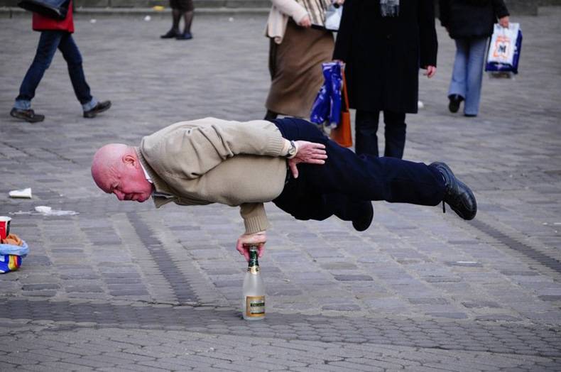 grandpa likes to show off after his second bottle