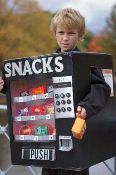 great now he doesn t have to go trick or treating