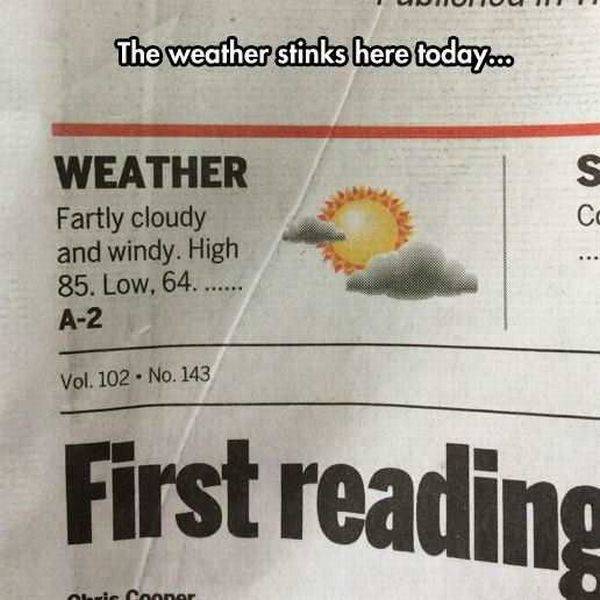 gross high of 85 that is when the swamp ass comes out