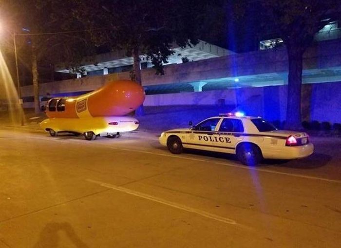 he got pulled over for driving with his wiener out
