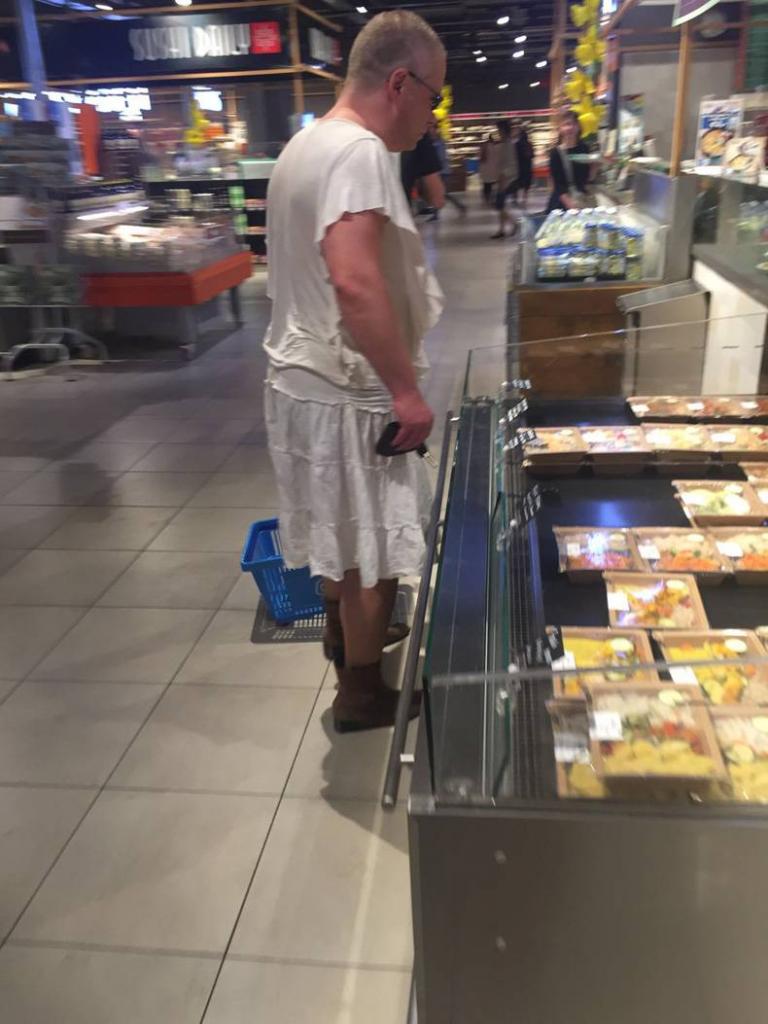 hey at least he wore something to the store