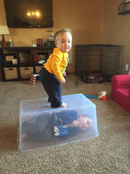 it was going to be a long childhood for this little brother