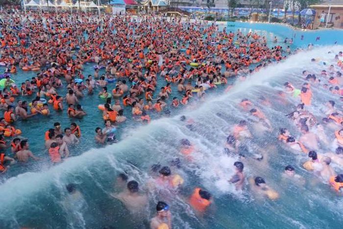 just another relaxing day at the water park