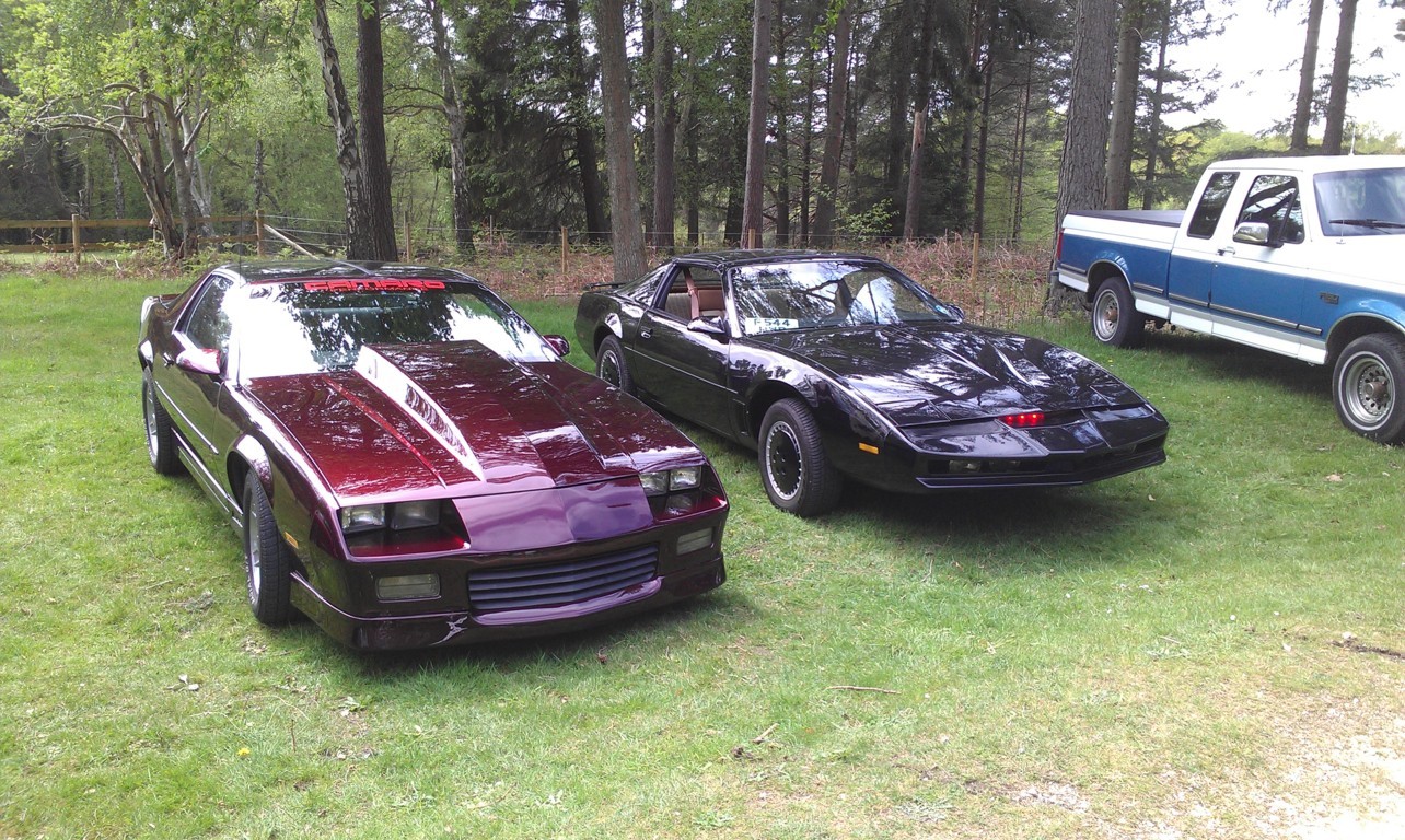 Pauls Chevy Camaro parts next to the Knight Rider K.I.T.T.