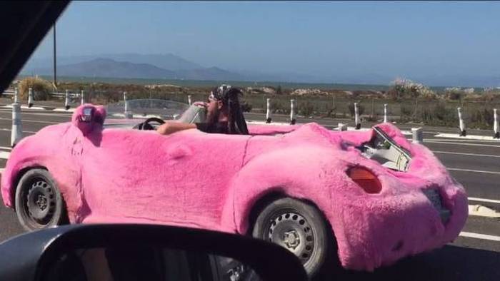 real men are comfortable driving pink