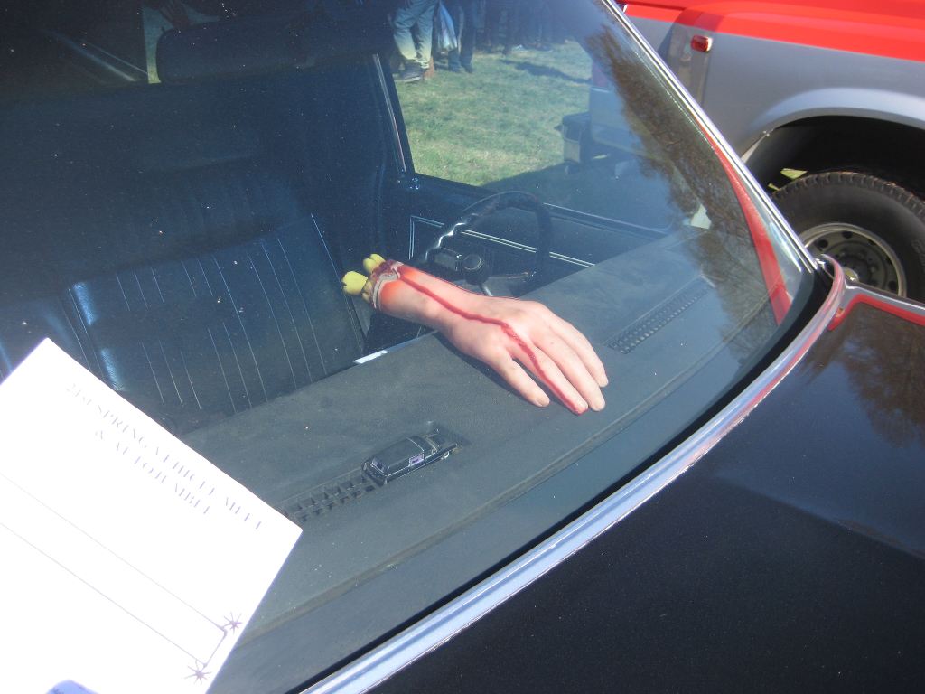 Spare hand on the dash of a hurst