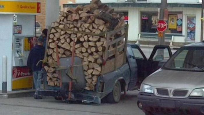 the truck is powered by a wood burning oven