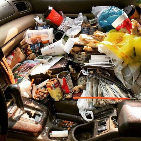when your friend tells you to just move the junk on his seat to the back before you get in