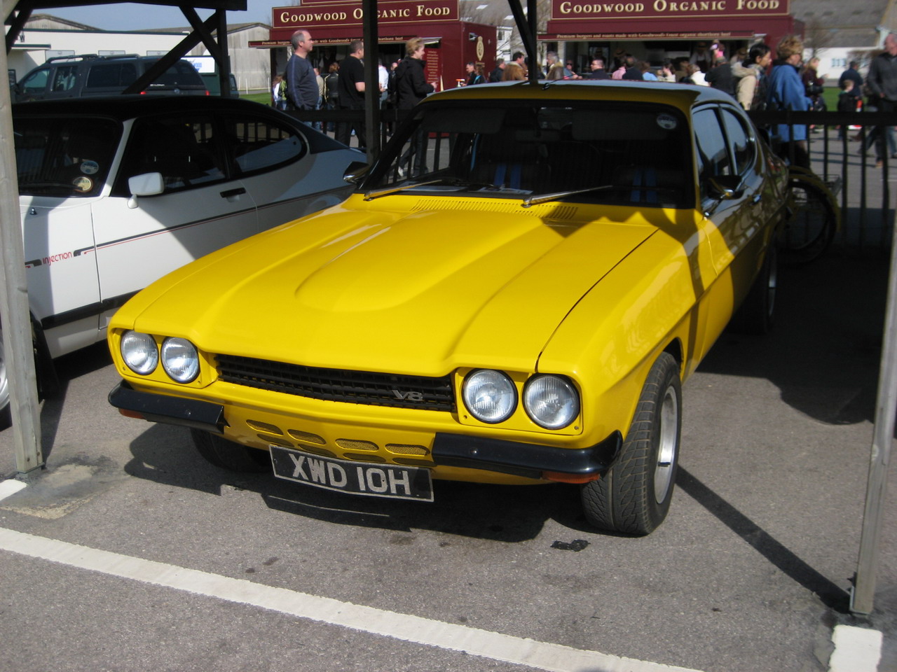 Yellow Ford Capri V8